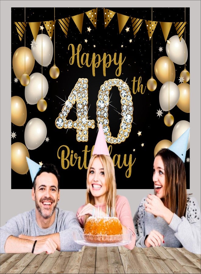Party Baazaar 40th Birthday Backdrop 5x4 Ft | Backdrops for Decoration | Birthday Decoration Backdrop | Banner for Kids Theme Party - Image 5